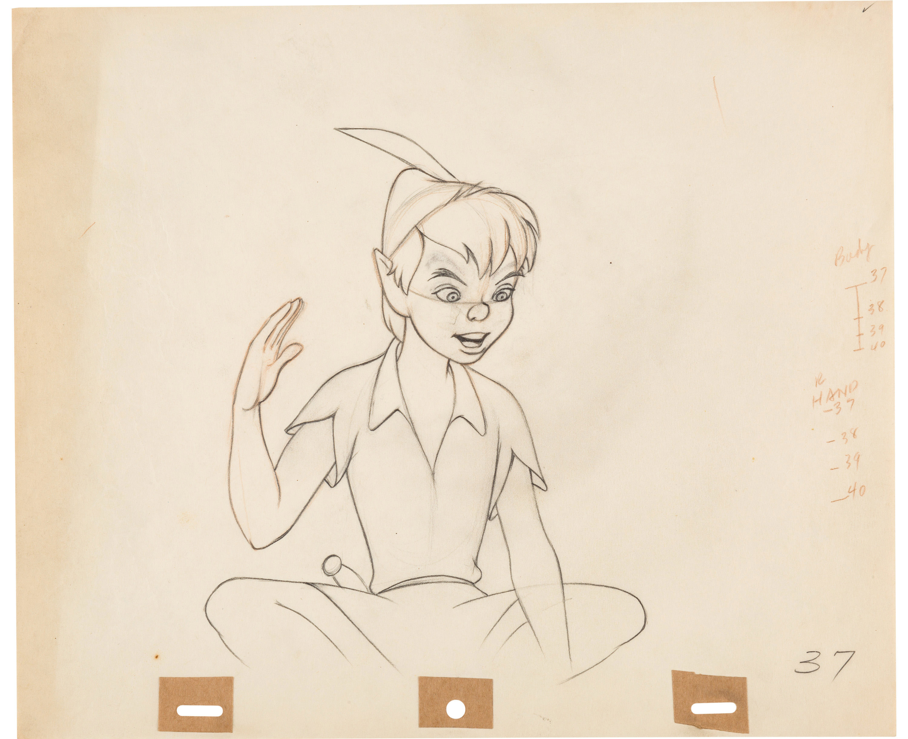 Peter Pan Animation Drawing (Walt Disney, 1953) – anima